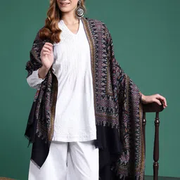Sangria Women Ethnic Motifs Embroidered Shawl-image-54
