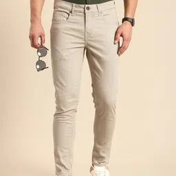 Being Human Men Printed Slim Fit Chinos Trousers image 1