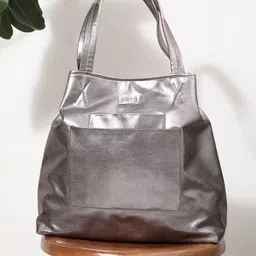 STREET 9 Gunmetal-Toned Solid Shoulder Bag-picture-11