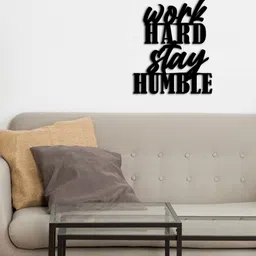 eCraftIndia Black Engineered Wood Ready to Hang Wall Art Cutout Home Decor-picture-22