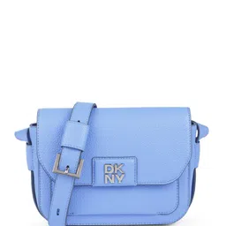 DKNY Textured Brand Logo Embossed Structured Sling Bag-picture-50