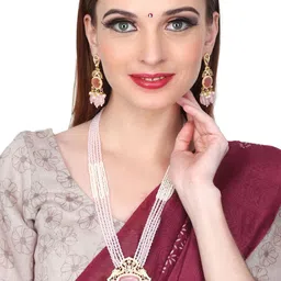 Anvik Gold-Plated Kundan-Studded & Beaded Jewellery Set-picture-26