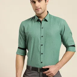 SOJANYA Men Green Classic Regular Fit Solid Formal Shirt-picture-34
