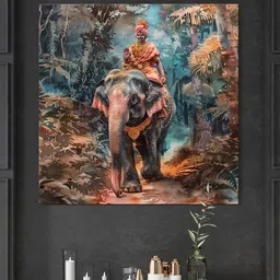 999Store Blue & Pink Canvas Birds and Animals Wall Painting-image-70