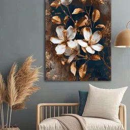 999Store Brown & White Floral and Botanical Canvas Wall Art-image-9