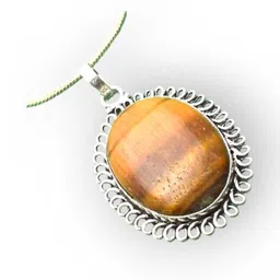 VANISHREE WORLD Brown Silver-Plated Oval Pendants-picture-37