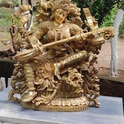 Exotic India Gold Toned Religious Brass Idol Showpiece-picture-19