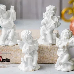 eCraftIndia White 4 Pieces Little Angel Idol Showpiece-picture-30
