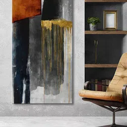 999Store Orange & Black Canvas Abstract Wall Painting-picture-14