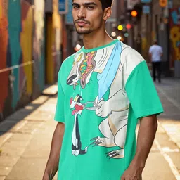 The Indian Garage Co Men Printed Raw Edge Boxy T-shirt-picture-40
