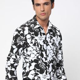 Mufti Slim Fit Floral Printed Pure Cotton Casual Shirt-picture-29