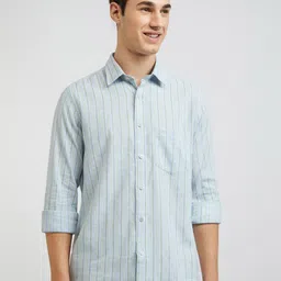 ColorPlus Men Tailored Fit Opaque Striped Casual Shirt-image-9