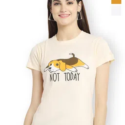 Fabflee Women Multicoloured 3 Printed Applique T-shirt-picture-13