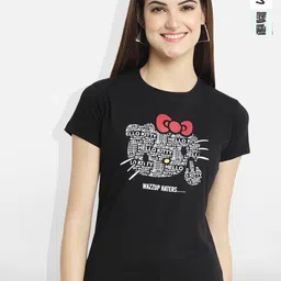 Fabflee Women Multicoloured 3 Printed Applique T-shirt-picture-14