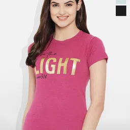 Fabflee Women Multicoloured 3 Printed Applique T-shirt-picture-39