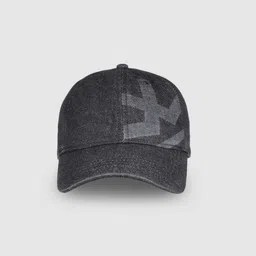 WROGN Unisex Black Printed Pure Cotton Denim Baseball Cap-image-5