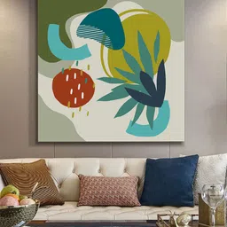 999Store Teal Blue & Red Abstract Canvas Wall Paintings-image-29