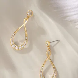 DressBerry Teardrop Shaped Stone-Studded Drop Earrings-picture-39