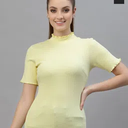 Friskers Pack of 2 Black & Yellow Organic Cotton Crop Top-image-54