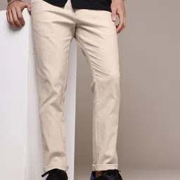 The Roadster Lifestyle Co. Men Smart Solid Linen Trousers-picture-31