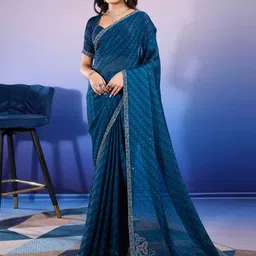 KALINI Embellished Beads and Stones Pure Chiffon Saree-picture-36