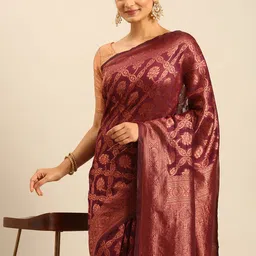 SANGAM PRINTS Floral Woven Design Saree-picture-17