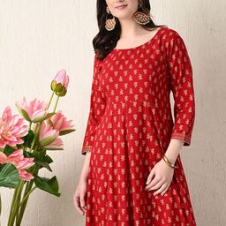 ao services Ethnic Motifs Printed Round Neck Anarkali Kurta-picture-42