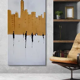 999Store Brown & Black Canvas Abstract Wall Paintings-picture-15