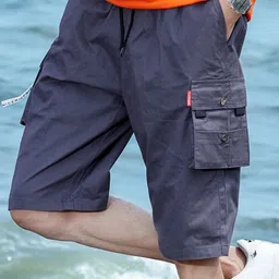 KPOP Men Solid Regular Fit Knee Length Cotton Shorts-picture-19