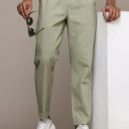 The Roadster Lifestyle Co. Men Relaxed Cotton Linen Trousers-picture-33