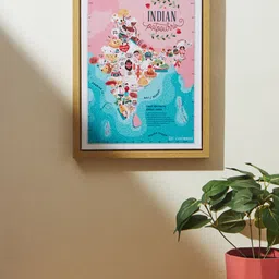 Chumbak Pink & Blue Indian Potpourri Printed Wall Art-image-41