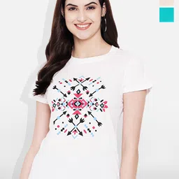 Fabflee Women Multicoloured 3 Printed V-Neck T-shirt-picture-21