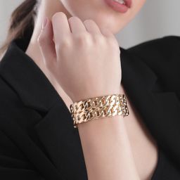 Rubans 18K Gold Plated Gold-Toned Chain-Link Bangle-Style Bracelet Elegant Jewelry-picture-15