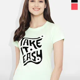 Fabflee Women Multicoloured 4 Printed V-Neck T-shirt-picture-11