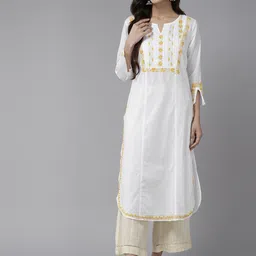 ADA Ethnic Motifs Embroidered Chikankari White Romance Kurta-picture-37