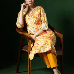 Jaipur Kurti Women Floral Printed Fusion A-Line Kurtas-picture-19
