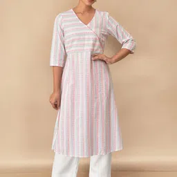 AURELIA Women Striped Cotton A-Line Kurta with Palazzo-image-63