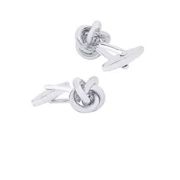 bodha Rhodium-Plated Round Floral Shaped Cufflinks image 2