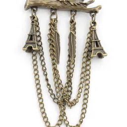 House of Pataudi Men Eiffel Chains Minimal Brooch image 4