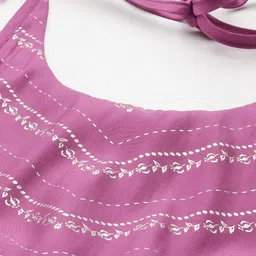 Anouk Printed Ready to Wear Halter Neck Smocked Lehenga & Blouse With Dupatta image 2