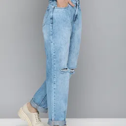 Harvard Women High-Rise Slash Knee Light Fade Acid Wash Jeans-image-27
