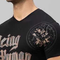 Being Human Men Black Typography Printed T-shirt image 5