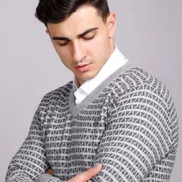 GODFREY Geometric Self Designed Acrylic Pullover image 2