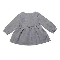 J Style Girls Black & White Checked Fit and Flare Dress image 3