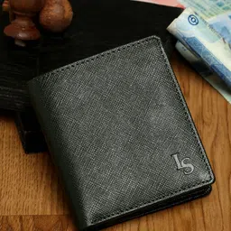 LOUIS STITCH Men Green Leather Two Fold Wallet image 5