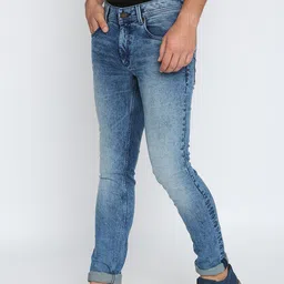 Basics Men Blue Super Skinny Fit Low-Rise Clean Look Stretchable Jeans image 5