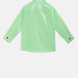 TONYBOY Boys Lime Green Regular Fit Solid Casual Shirt image 2