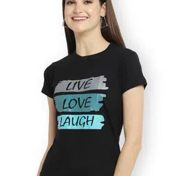 Fabflee Women Multicoloured 3 Printed Applique T-shirt image 2