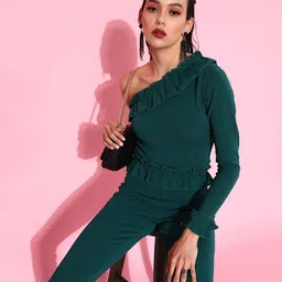 Veni Vidi Vici Women Gorgeous Green Solid Jumpsuit image 2
