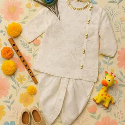 MASTARANG Boys Ethnic Motifs Printed Kurta with Dhoti Pant image 3